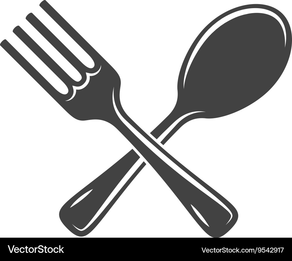 Crossed Spoon and Fork Icon vector image