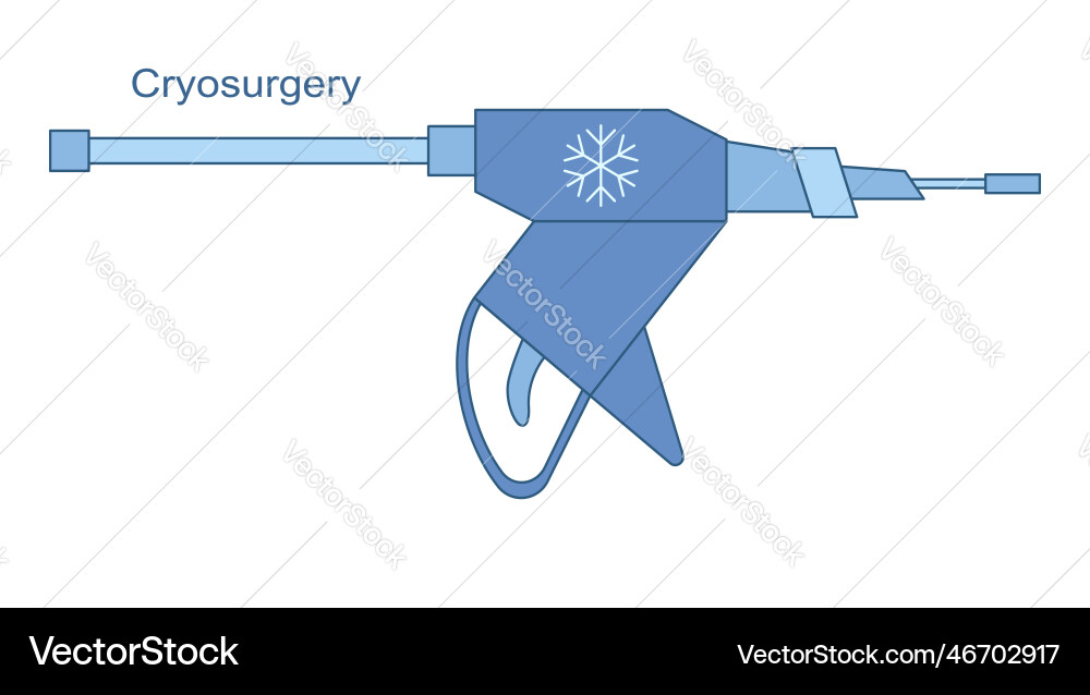 Cryo instruments for cryosurgery line Vector Image