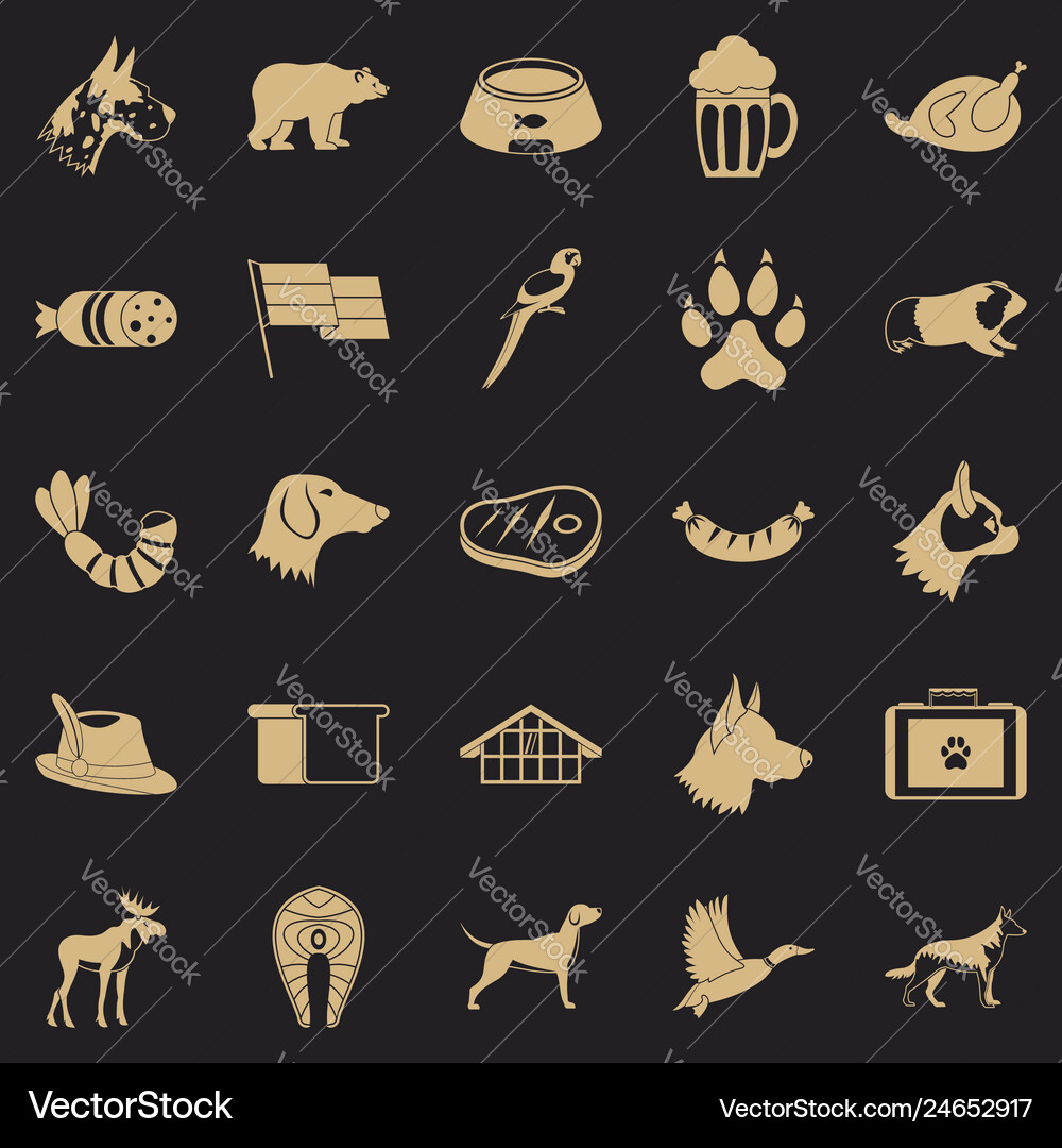 Cur icons set simple style Cur icons set simple style vector image