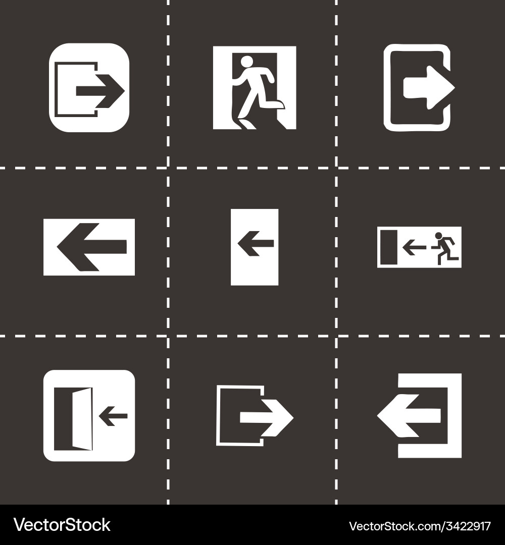 Exit icons set Vector Image