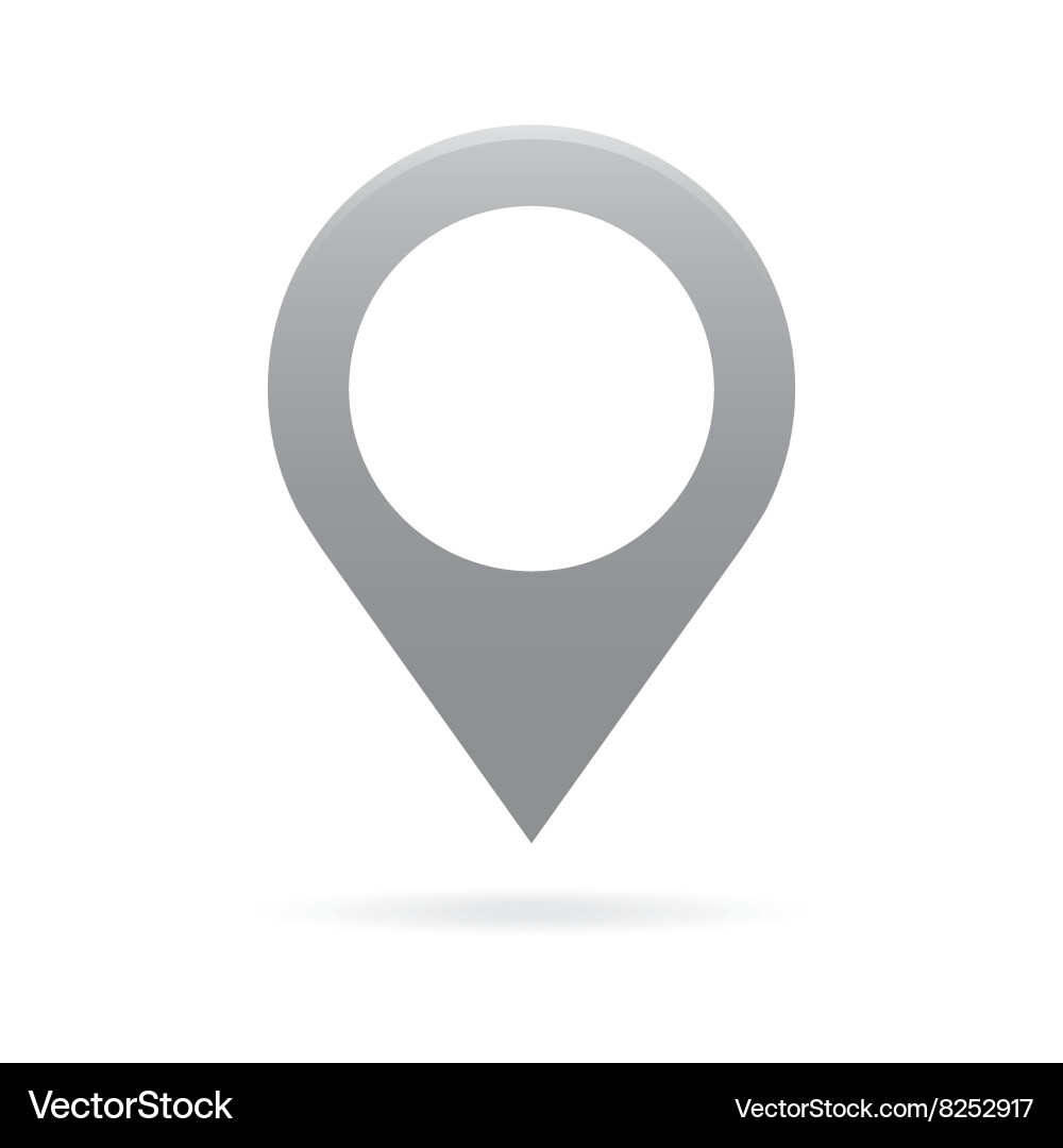 Gray silver map pointer icon marker gps location vector image