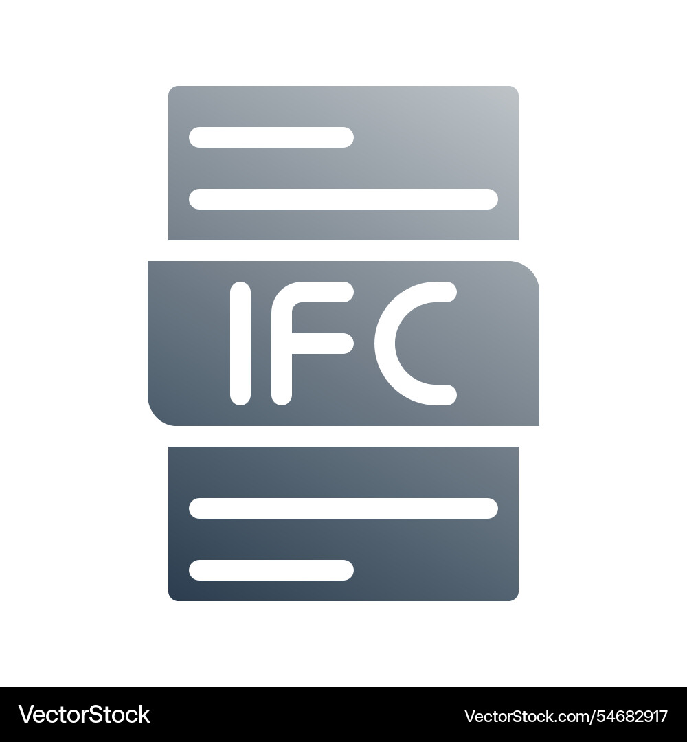 Ifc file document gradient fill icon can be used Ifc file document gradient fill icon can be used vector image