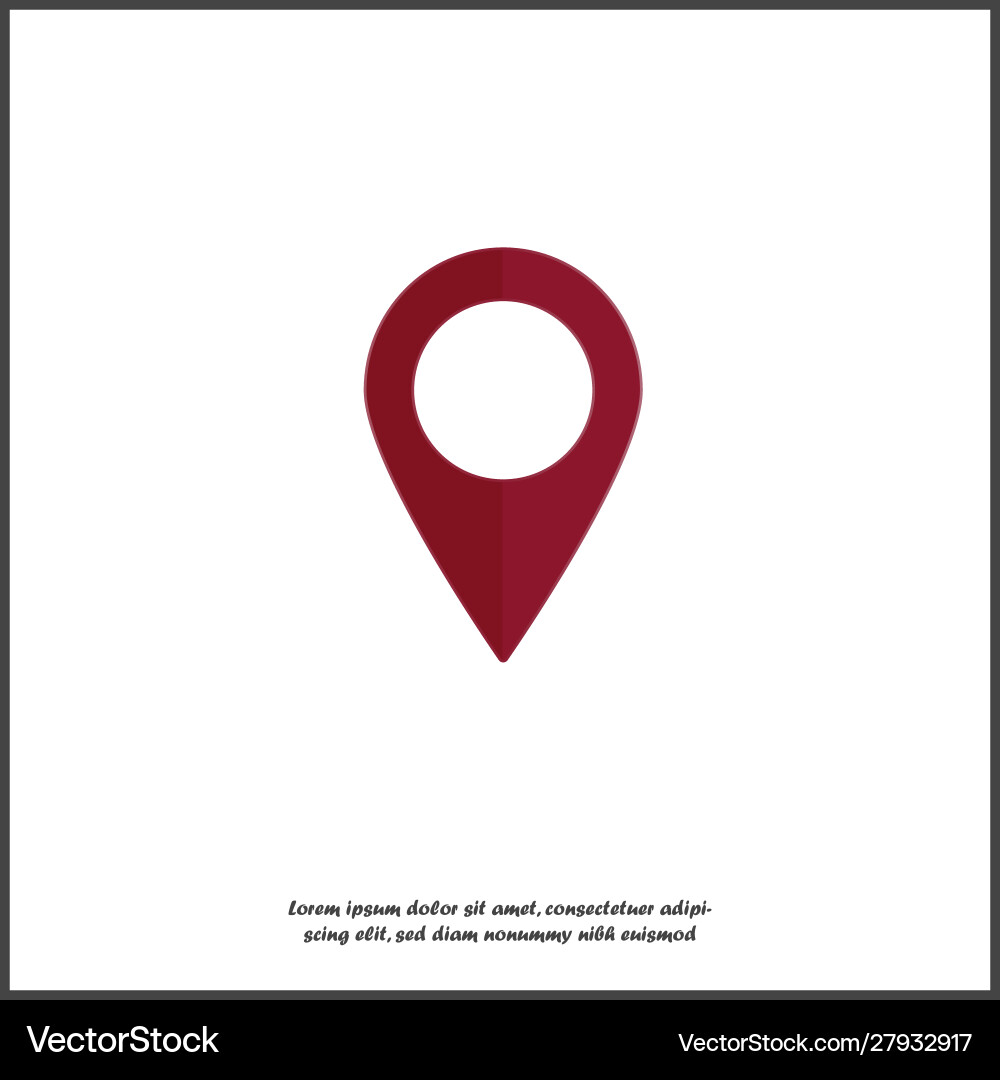 Image positioning on map mark gps icon red Vector Image