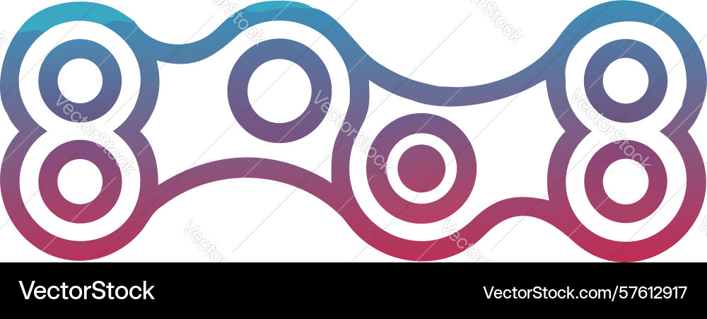 Interconnected chain links strength and unity vector image