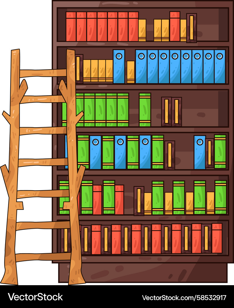 Ladder for Bookshelf Vector Image