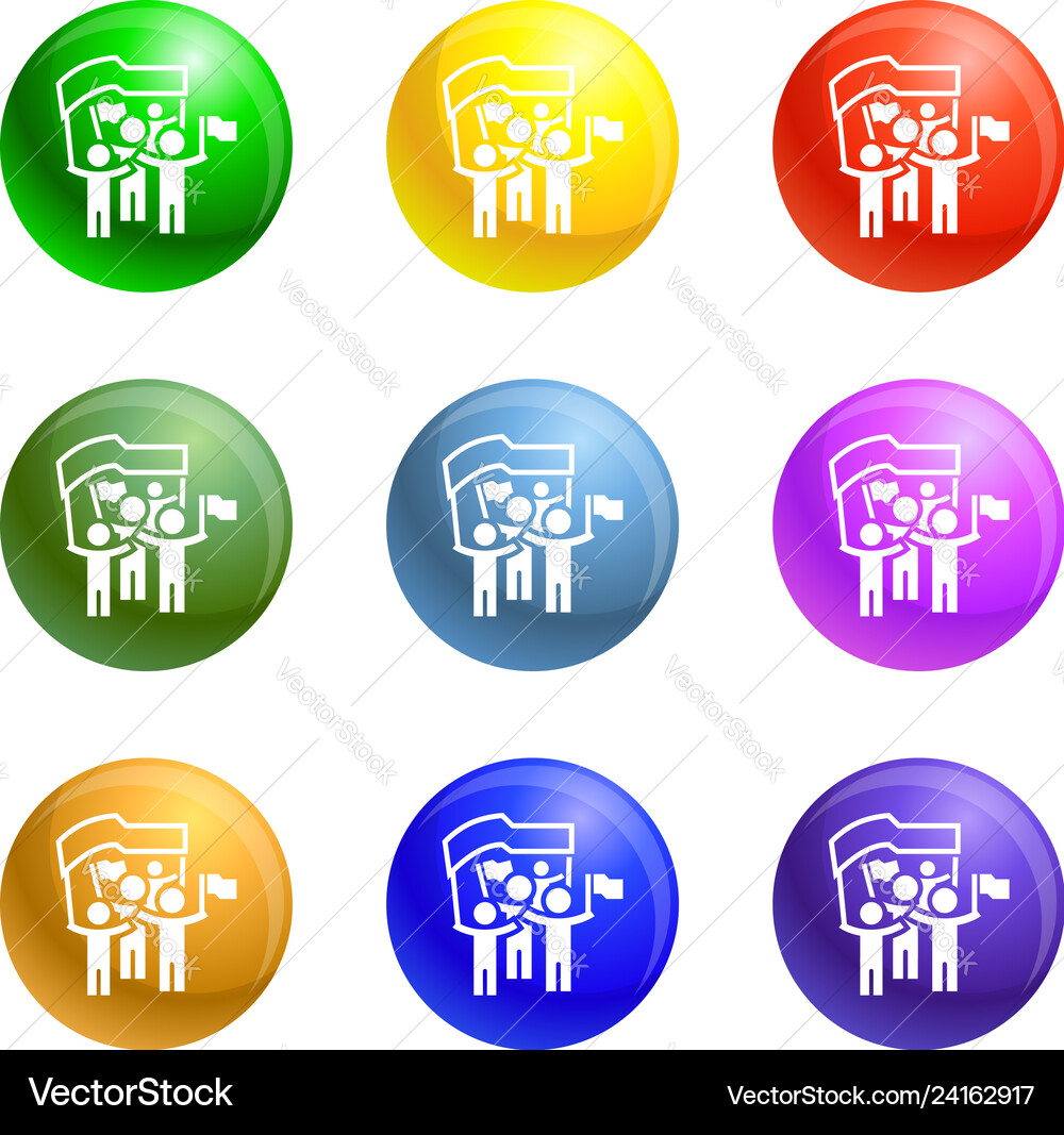 Man with flag icons set Vector Image