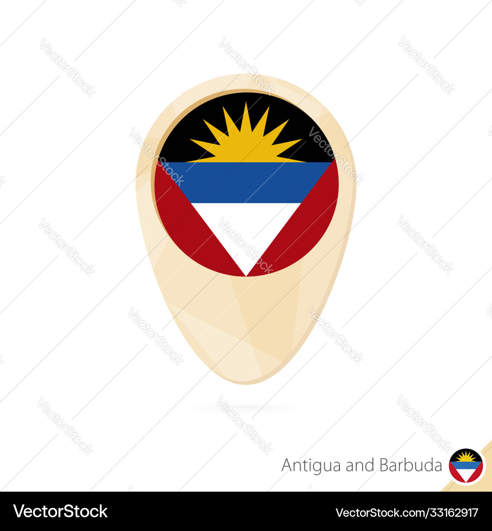 Map pointer with flag antigua and barbuda Map pointer with flag antigua and barbuda vector image