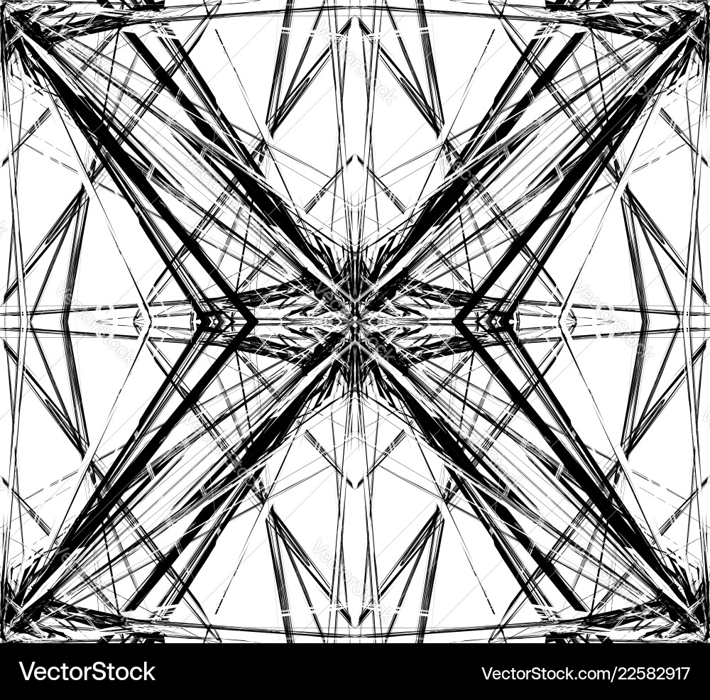 Mirrored grid mesh abstract geometric pattern vector image