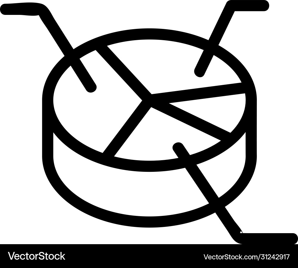 Parsing analysis pie chart icon outline vector image