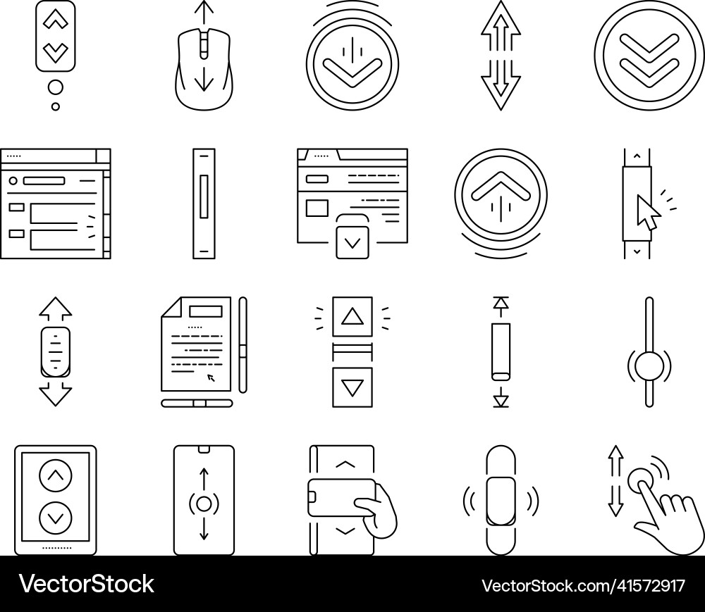 Scroll computer mouse cursor icons set vector image