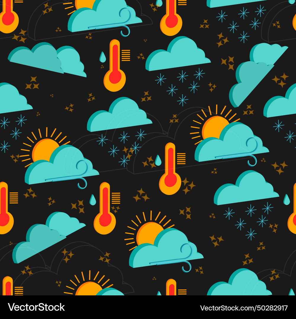 Seamless pattern of isolated 3d weather icons Seamless pattern of isolated 3d weather icons vector image