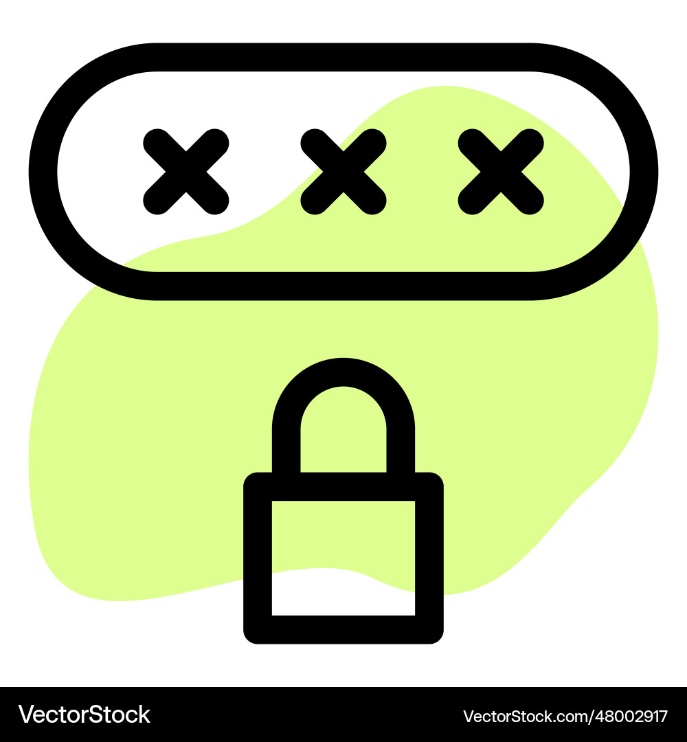 Security lock system installed for software vector image