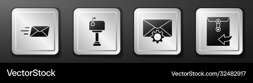 Set express envelope mail box setting Set express envelope mail box setting vector image