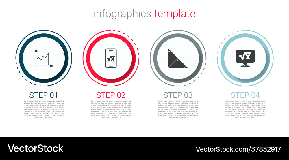 Set graph schedule chart diagram square root Vector Image