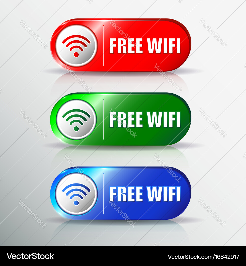 Set of different wifi icons for design vector image