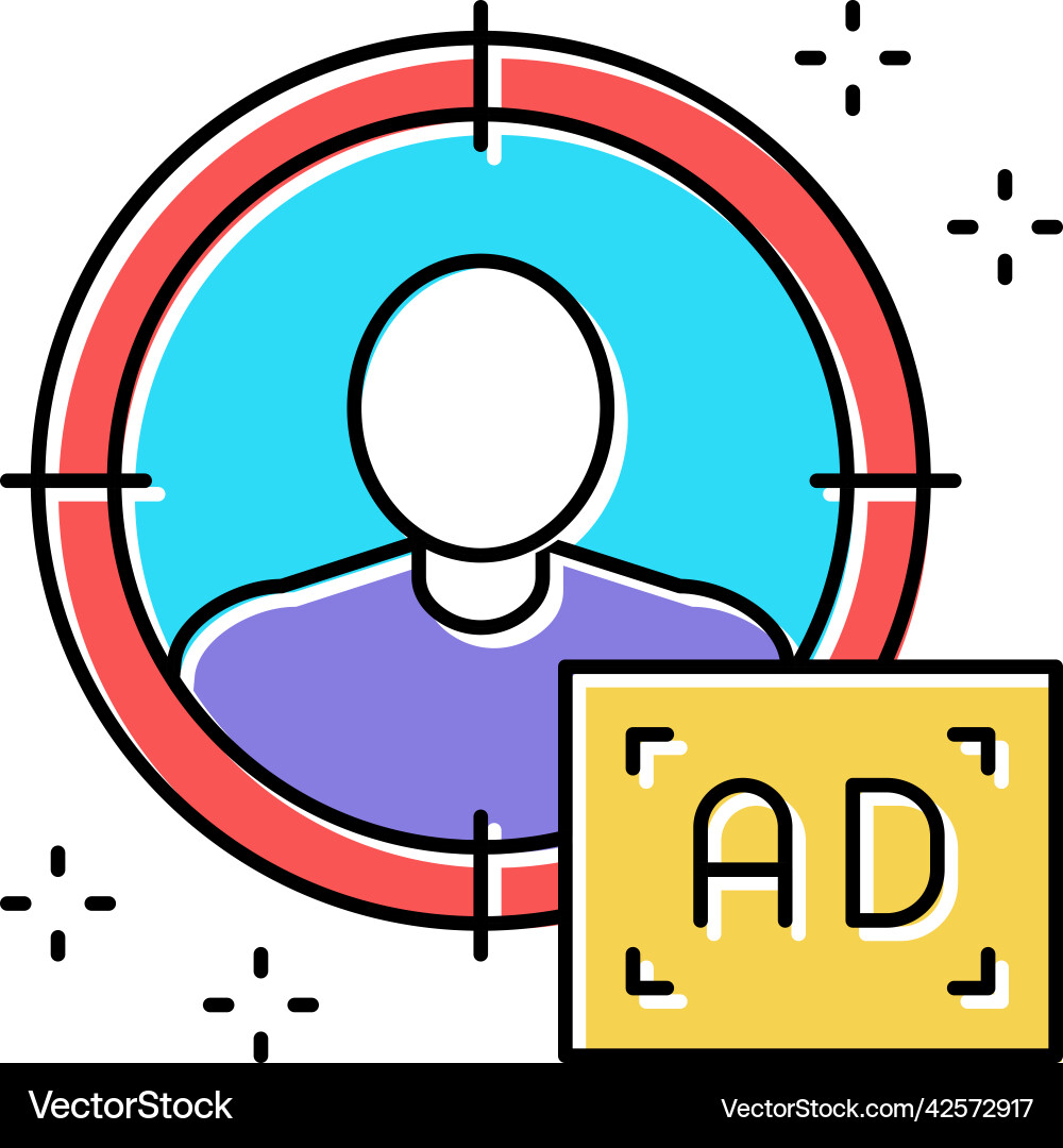 Sharp targeting color icon Sharp targeting color icon vector image