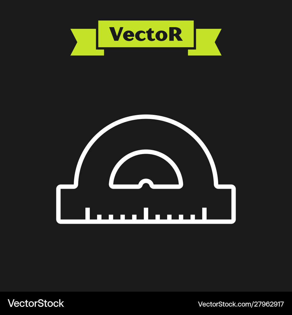 White line protractor grid for measuring degrees White line protractor grid for measuring degrees vector image