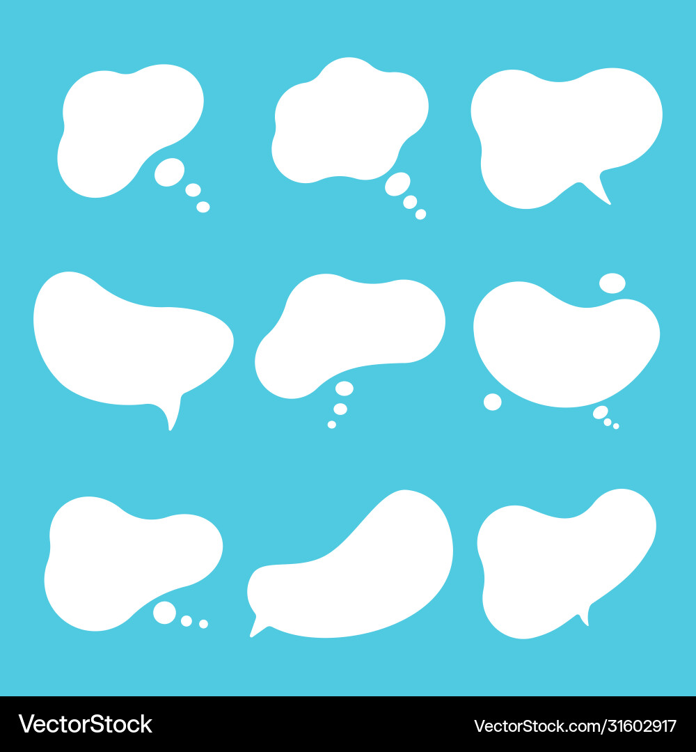 White speech bubble set Vector Image