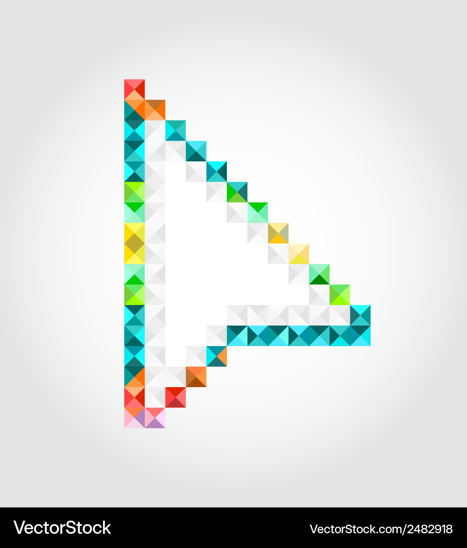 Abstract arrow of pixels vector image