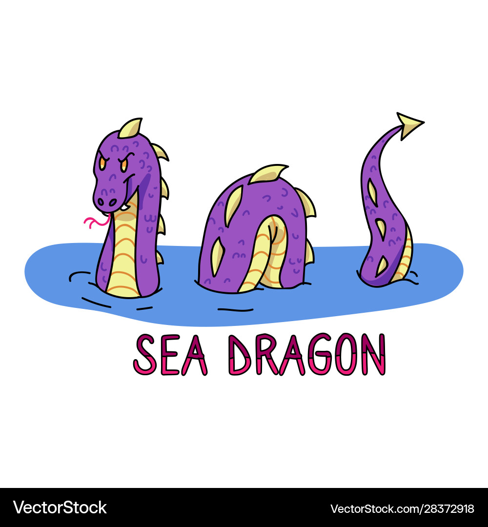 Adorable cartoon sea monster clip art wild Adorable cartoon sea monster clip art wild vector image