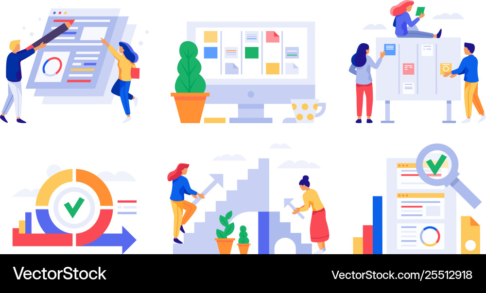 Agile Scrum Board Workflow vector image