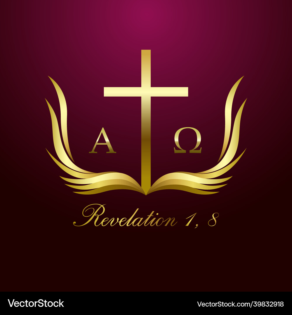 Alpha und omega Offenbarung 1 8 Alpha und omega Offenbarung 1 8 vektorbild