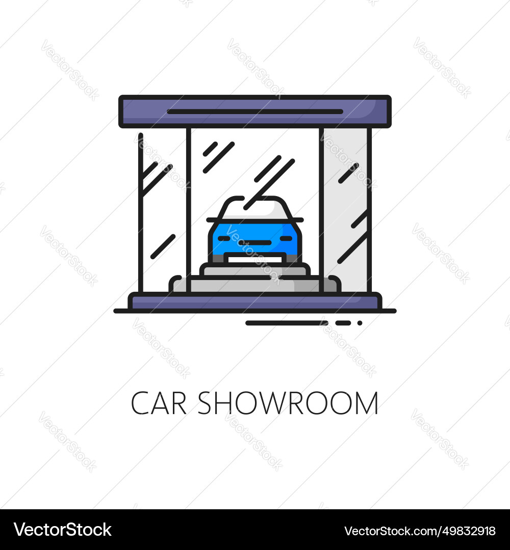 Auto-Unternehmen Showroom Auto-Händler Kontur Symbol Auto-Unternehmen Showroom Auto-Händler Kontur Symbol vektorbild
