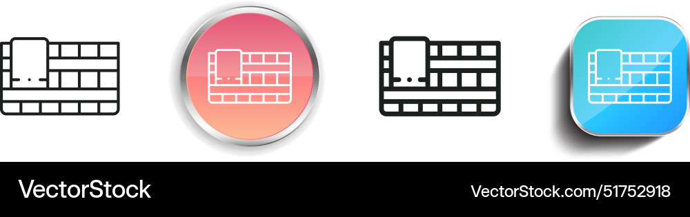 Bathtube icon thin linear regular and button Bathtube icon thin linear regular and button vector image