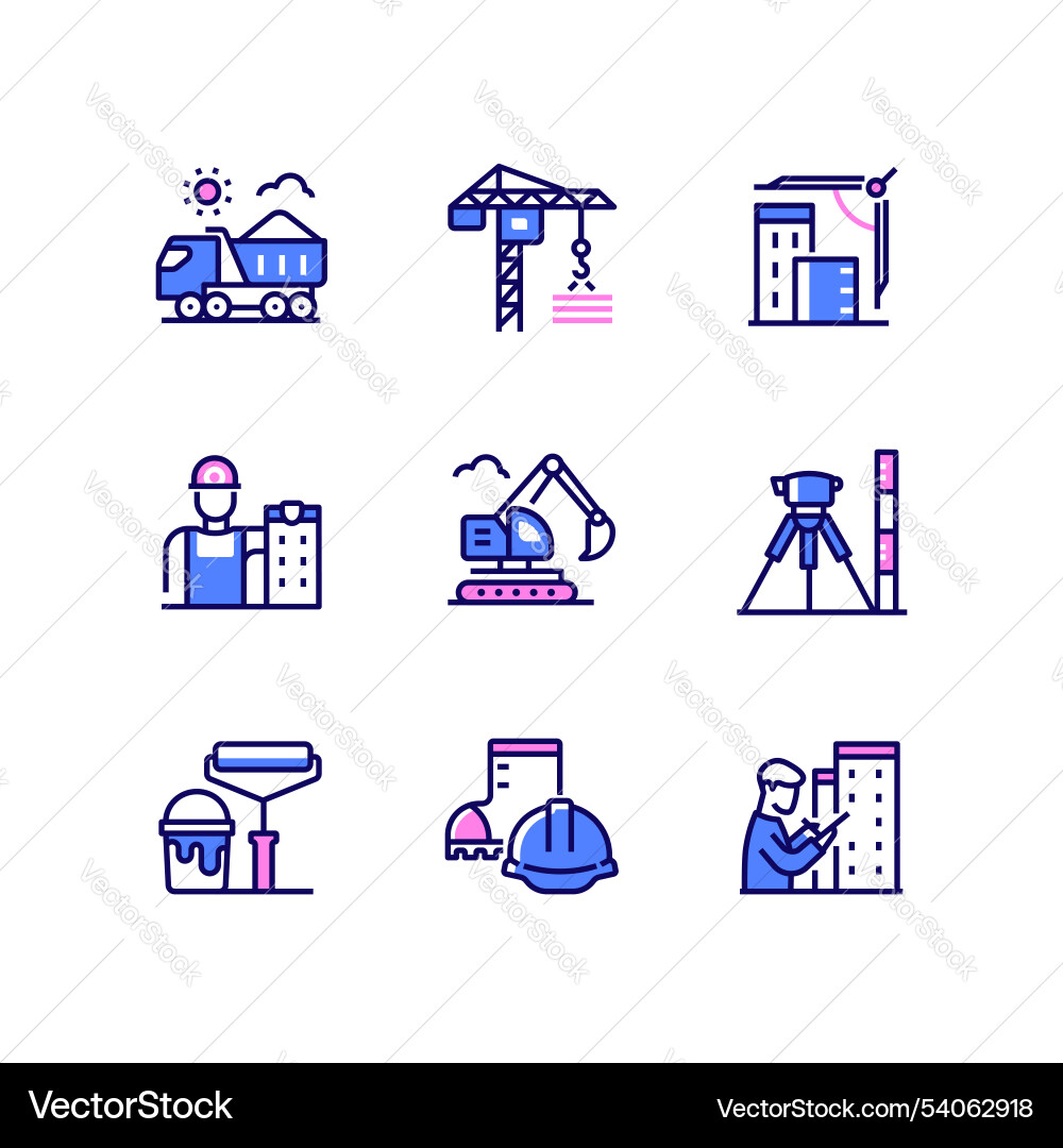 Building and construction - line design style Building and construction - line design style vector image