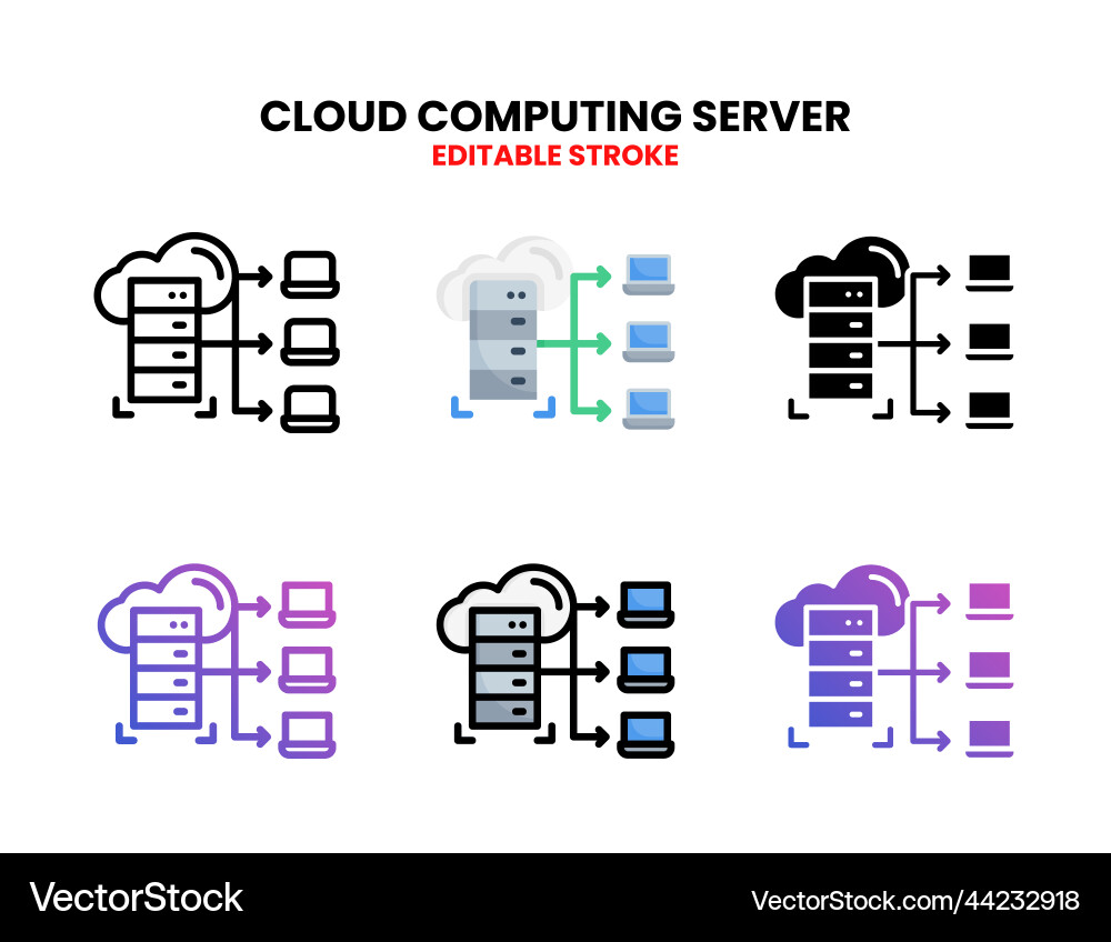 Cloud computing icon set with different style Cloud computing icon set with different style vector image