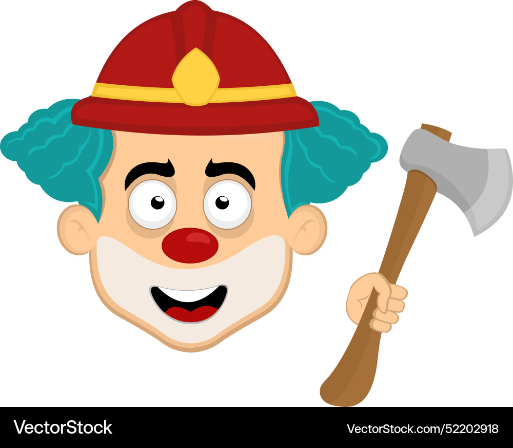 Clown fireman axe Vector Image