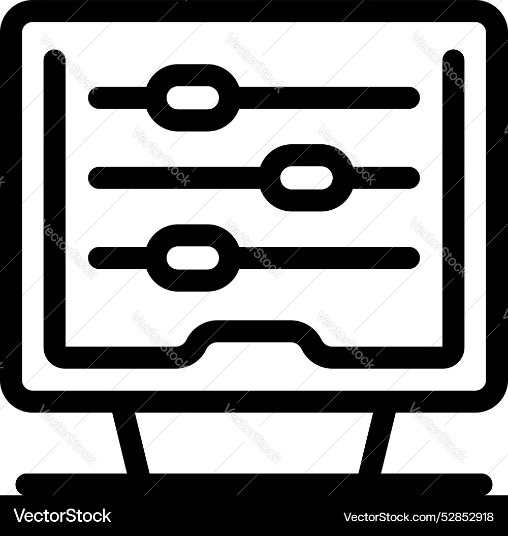 Computer displaying equalizer setting interface Computer displaying equalizer setting interface vector image