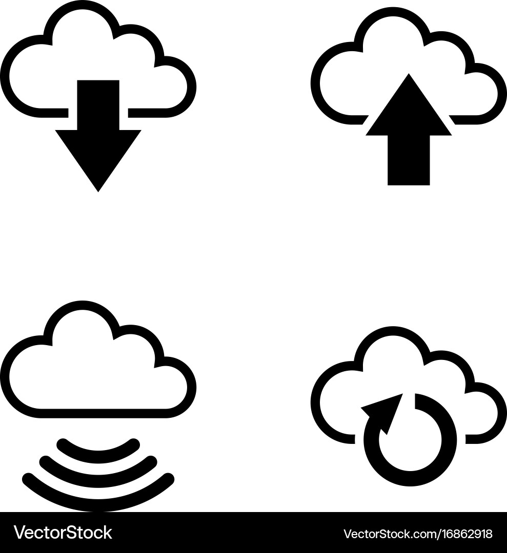 Data synchronisation simple related icons vector image