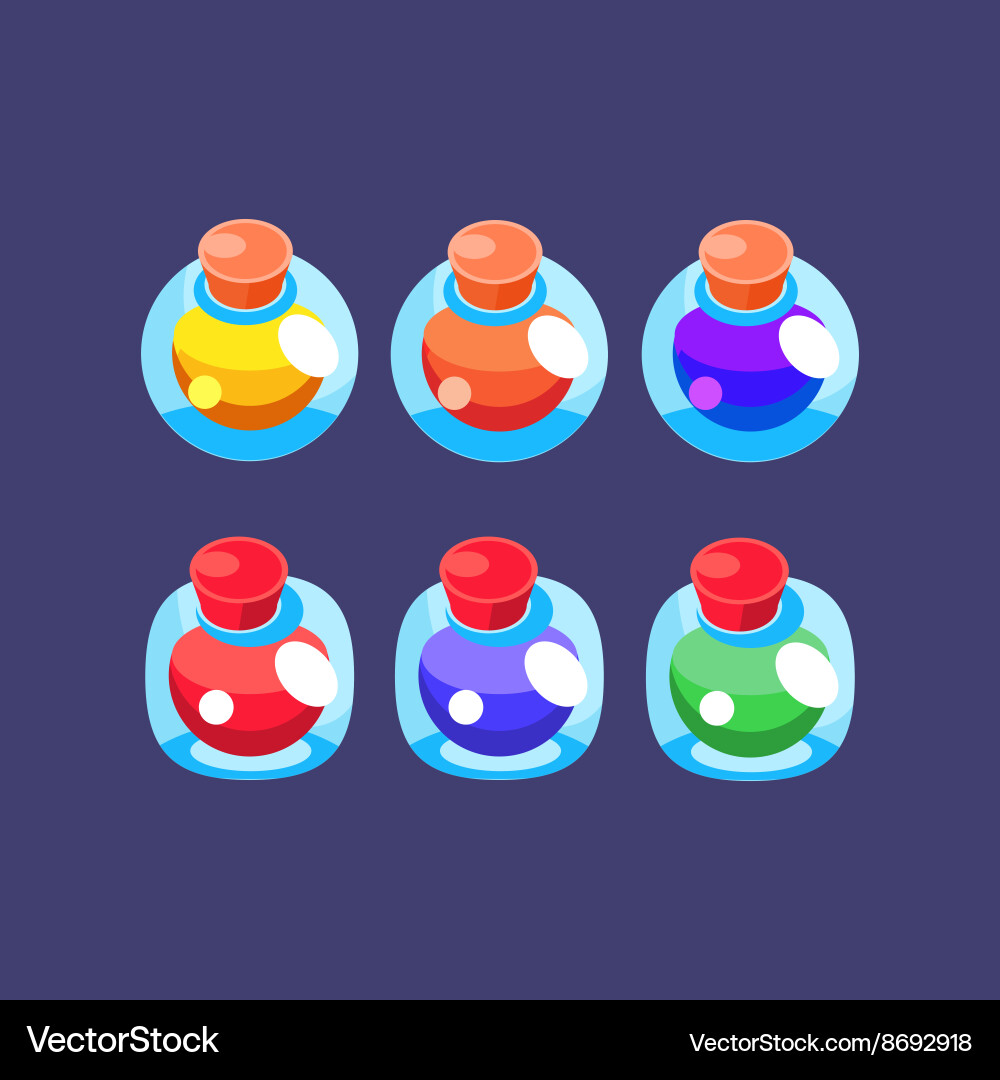Flash game magic elixir set vector image