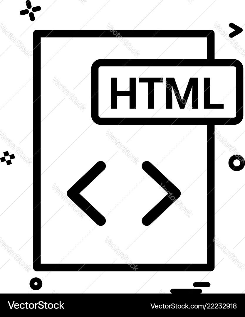 Html file format icon design Html file format icon design Vector Image