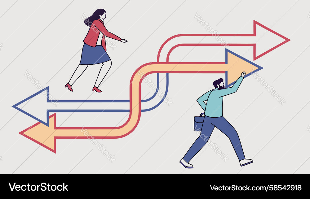 Intersecting Pathways - Dynamic Connection Vector Image