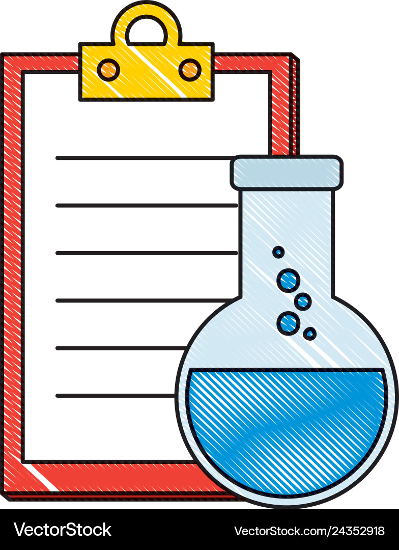 Laboratory tube test flask and checklist Vector Image