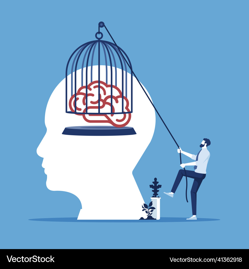 Liberation and freedom of the mind concept Liberation and freedom of the mind concept vector image