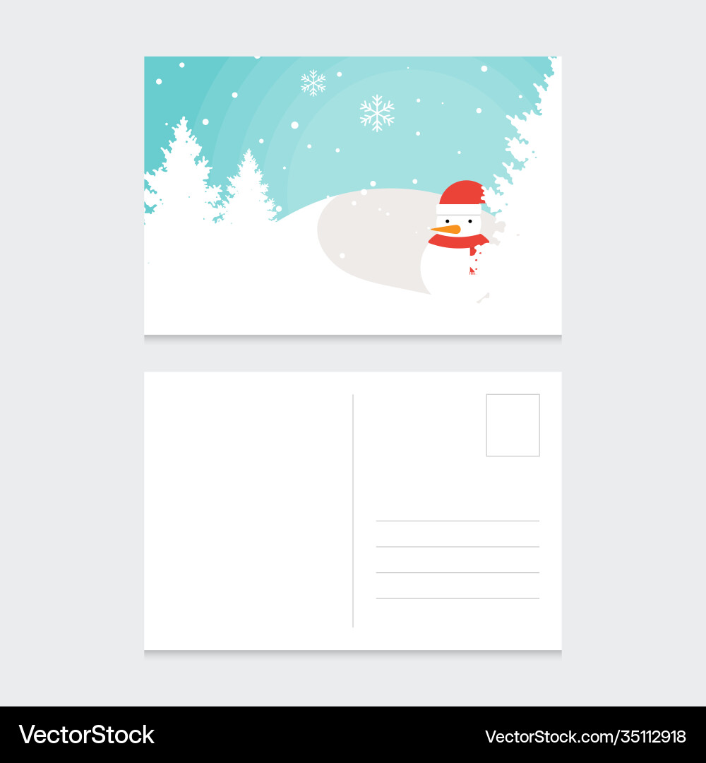 Merry christmas and happy new year postcard Merry christmas and happy new year postcard vector image