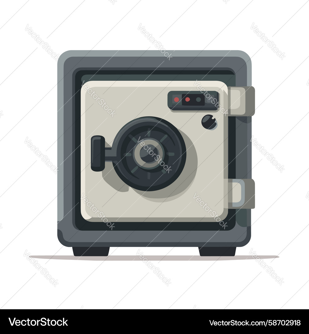 Metal Safe with Dial and Keypad Vector Image