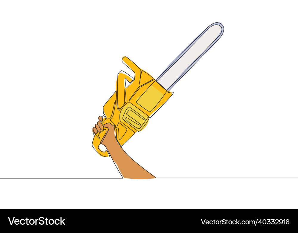 One continuous line drawing of man holding One continuous line drawing of man holding Vector Image