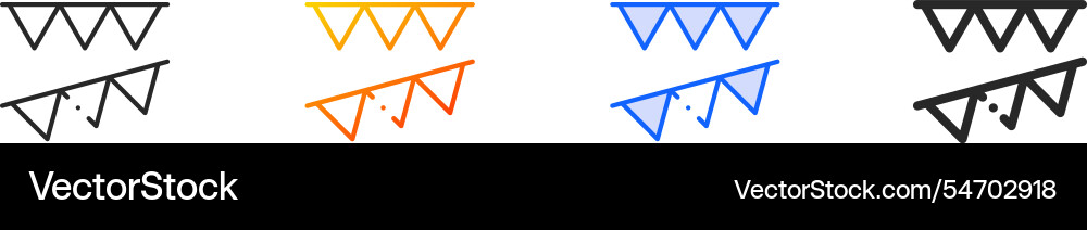 Pennants iconthin linear gradient blue stroke Pennants iconthin linear gradient blue stroke vector image