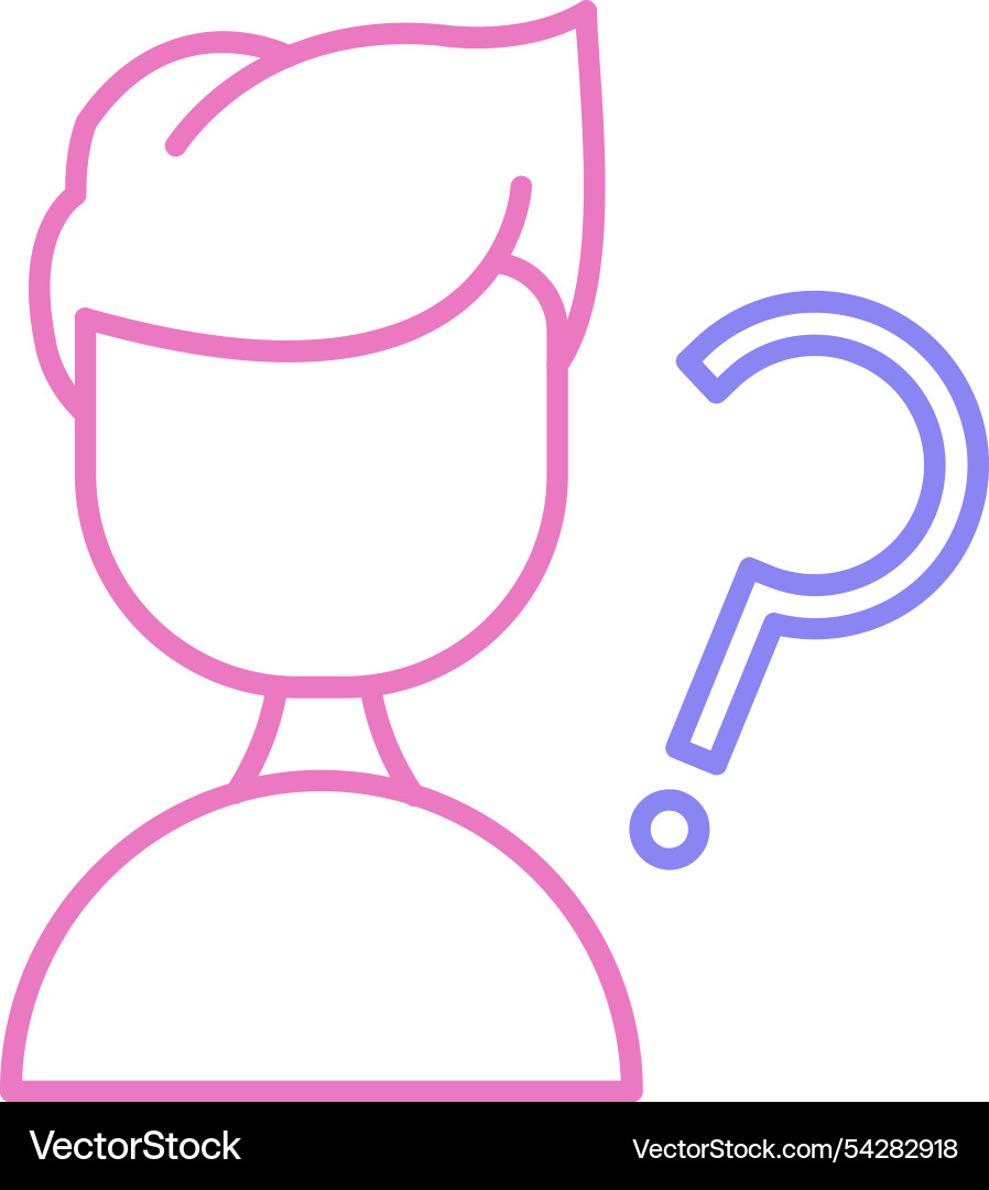 Questions line two colour icon Vector Image
