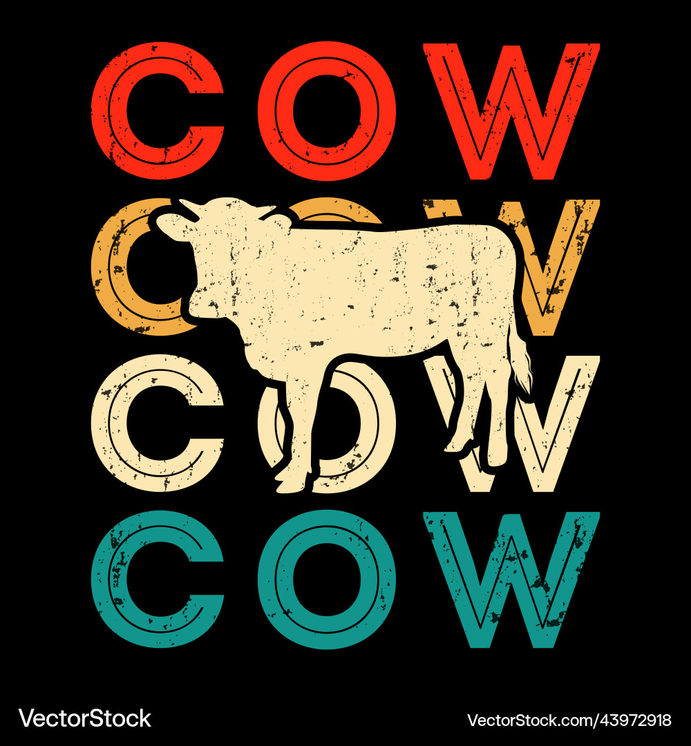 Retro Cow T-Shirt Vintage Style Royalty Free Vector Image