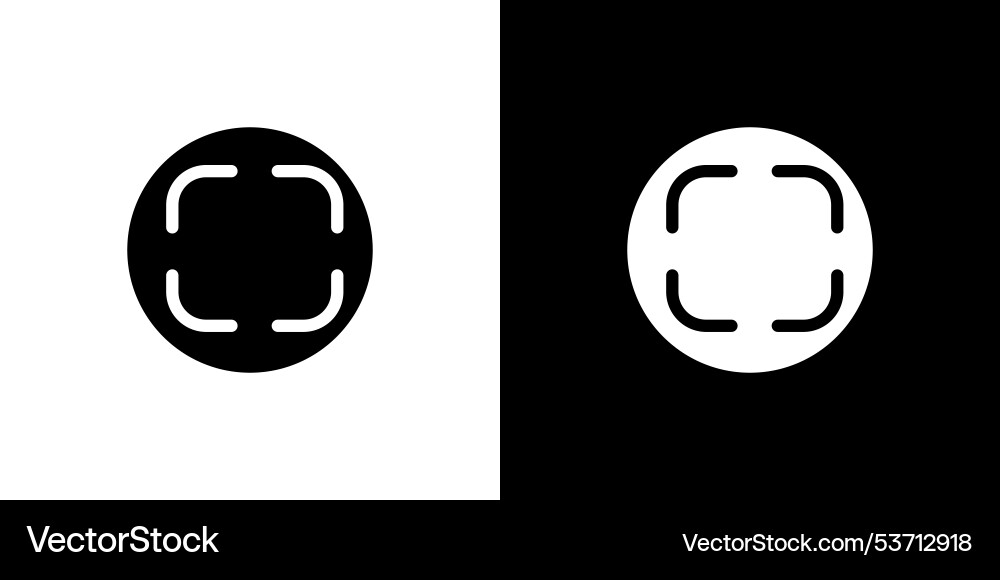 Scan button icon flat art in outline vector image