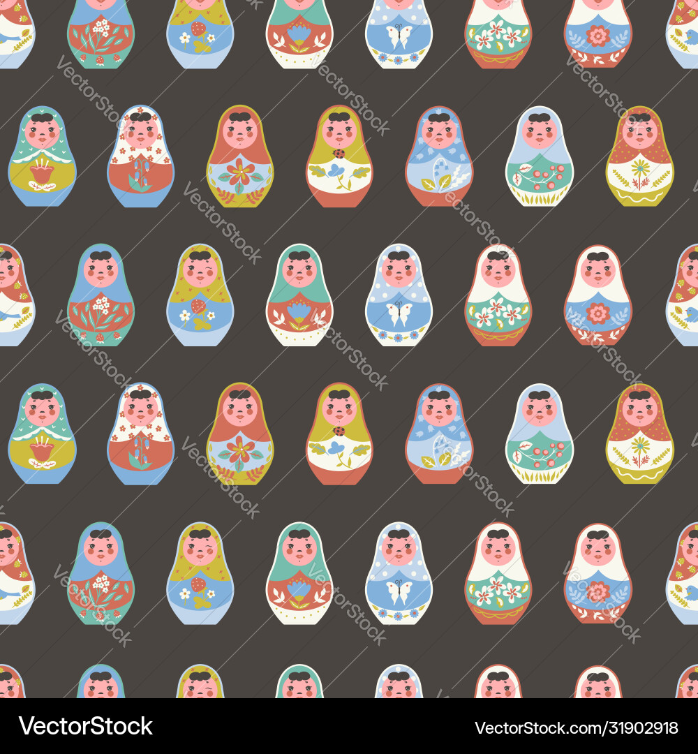 Seamless pattern with nesting dolls Seamless pattern with nesting dolls vector image