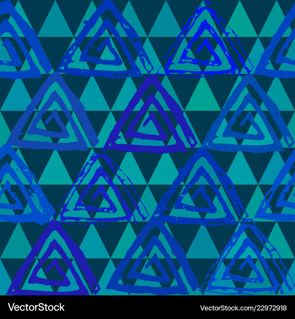 Seamless pattern with textured triangles vector image