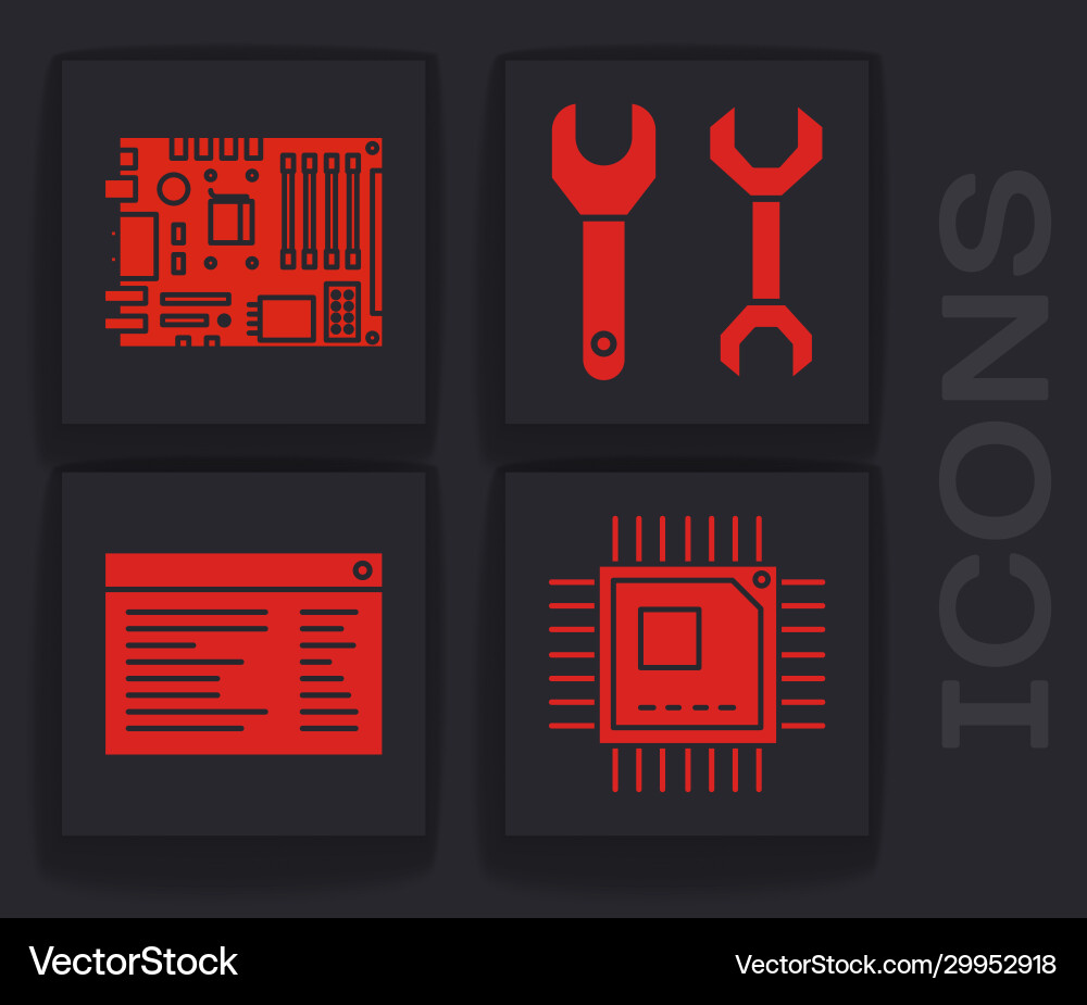 Set processor with microcircuits cpu electronic Set processor with microcircuits cpu electronic vector image