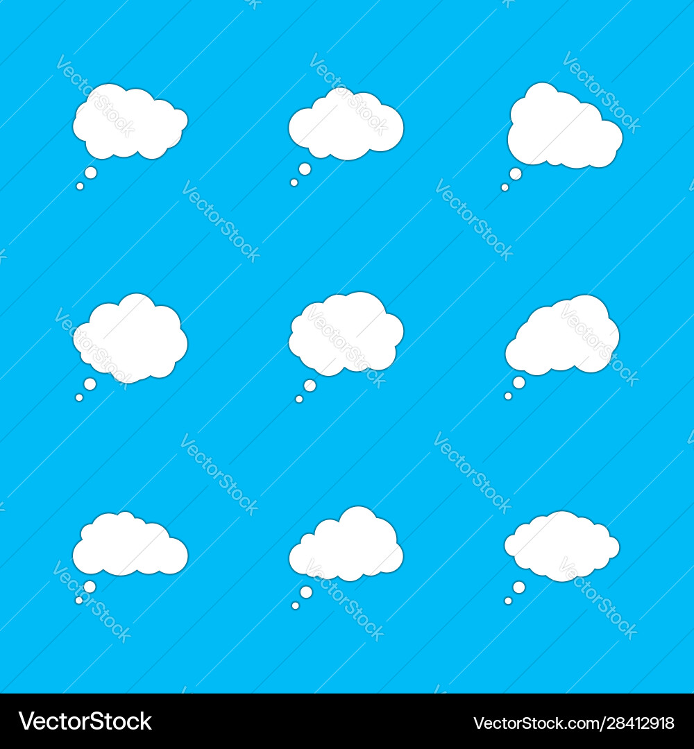 Set white clouds with shadow speech bubbles Set white clouds with shadow speech bubbles vector image