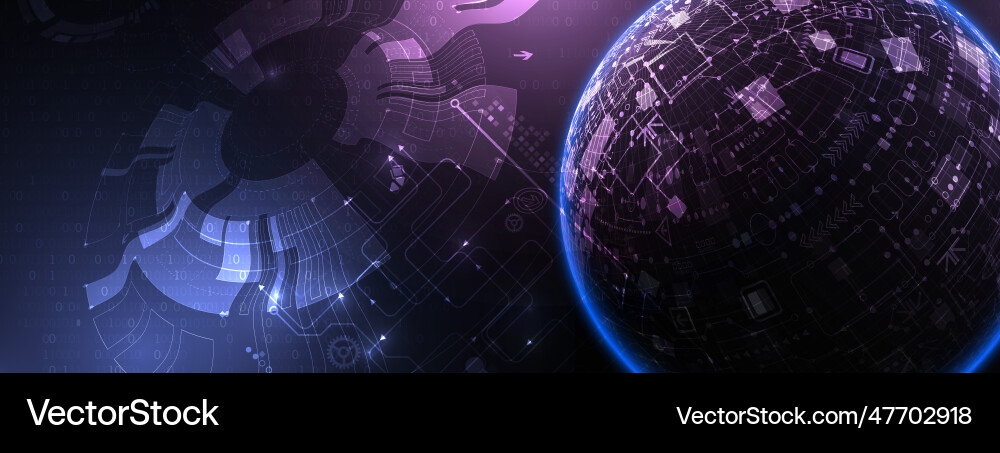 Sphere theme digital technology background vector image